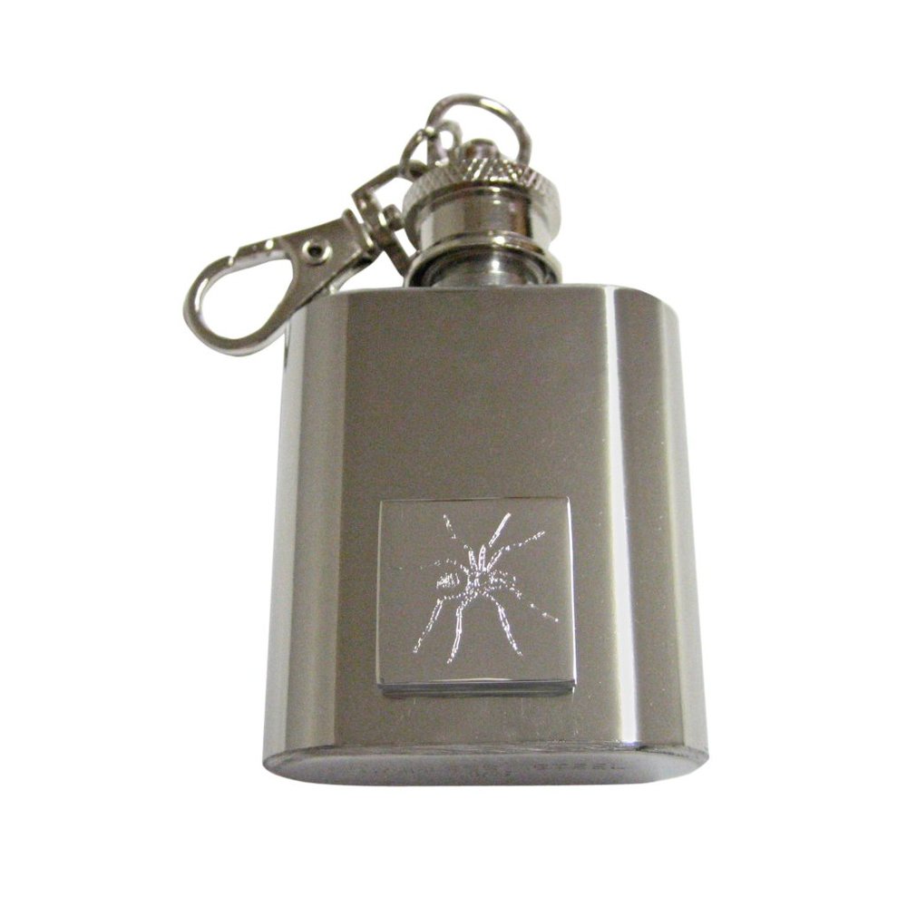 Side Facing Spider Bug Insect Keychain Flask - image 1